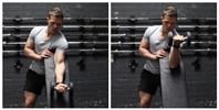 Standing One-Arm Dumbbell Curl Over Incline Bench